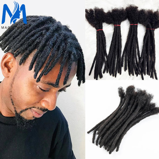 0.6cm Thickness Real Human Hair Dreadlock Extensions for Men/Women Full Handmade Permanent Locs Extensions Human Hair 4-8 Inches Beauty hair & fashionfj