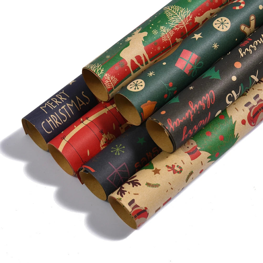 Christmas Wrapping Paper Merry Christmas Decoration Wrapping Gift Wrap Paper New year Vintage Scrapbooking DIY Cardmaking Crafts
