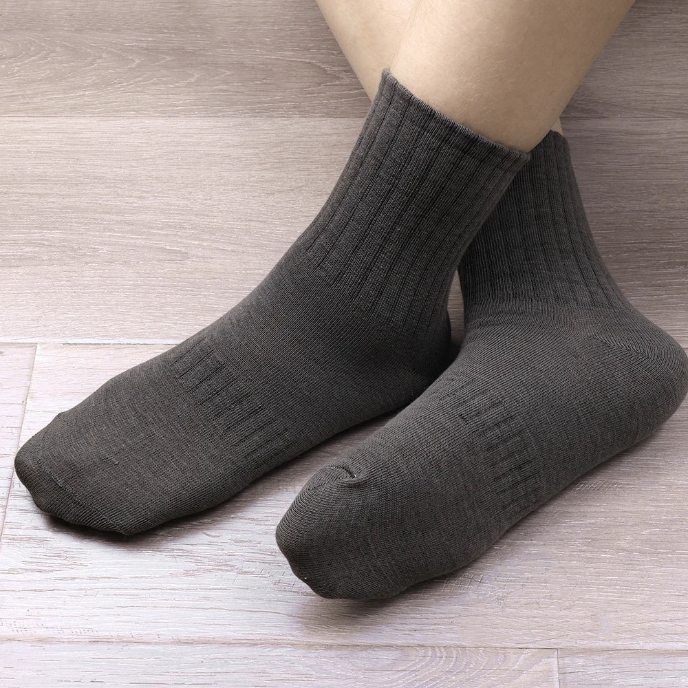 1/3pairs Cotton Men Socks Sport Mid Tube Autumn Winter Knitted Warm Cold-proof Stocking Black White Gray Simple Indoor Floor Sox