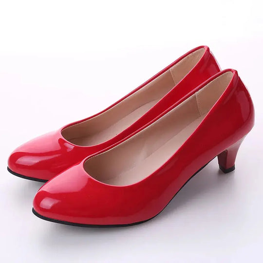 Shoes Ladies Pumps Medium Heel Nude Sexy High Heels Weeding Shoes Women Office Work White Pumps Party Shoes Beauty hair & fashionfj