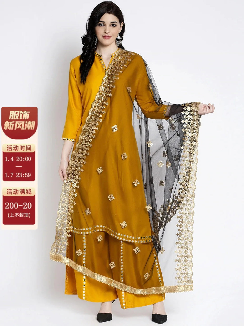 Indian Saree Long Cotton Silk Yellow Ethnic Style Thin Breathable Top Pants Scarf Indian Sari Traditional Indian Clothing Set Beauty hair & fashionfj