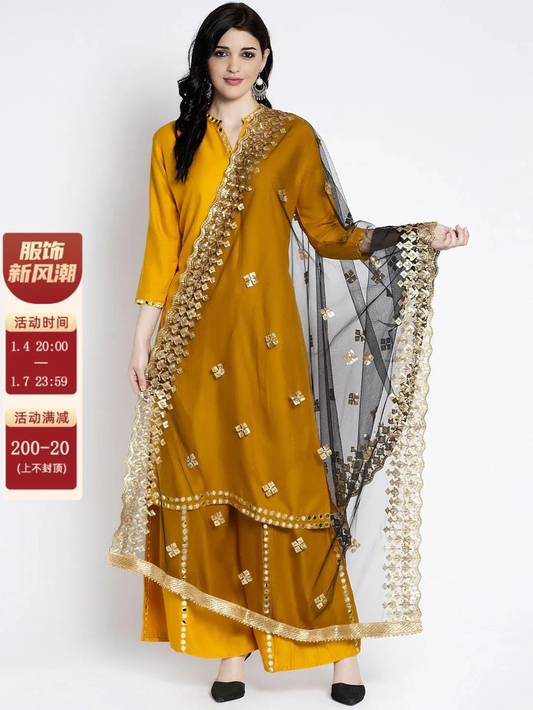 Indian Saree Long Cotton Silk Yellow Ethnic Style Thin Breathable Top Pants Scarf Indian Sari Traditional Indian Clothing Set Beauty hair & fashionfj