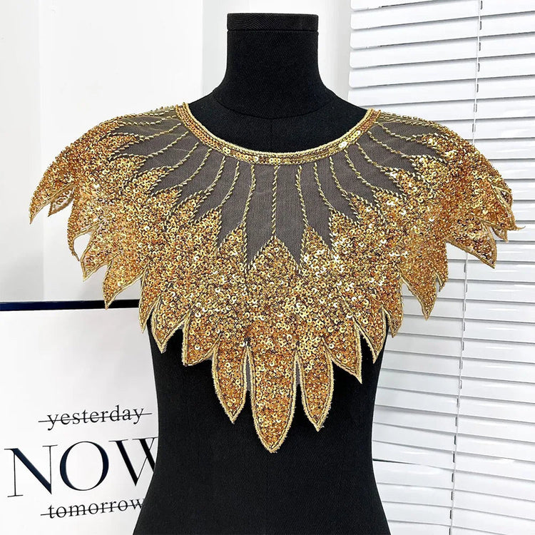 Sparkling Sequin Bead Feather Patches for Wedding Dress DIY - Tulle Fabric Applique Waistbands Shoulder Decor Skirts Accessories Beauty hair & fashionfj