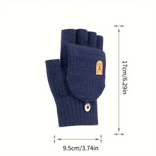 Knitted Fingerless Gloves Winter Thicken Warm Touch Screen Gloves for Men Women Gloves Warm Half Finger Student Gloves