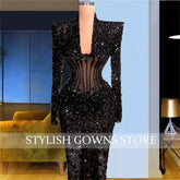 Luxury African Evening Dresses For Black Girls Beaded Sparkly Sequined Formal Dress Sweetheart Birthday Party Gown Customized Beauty hair & fashionfj