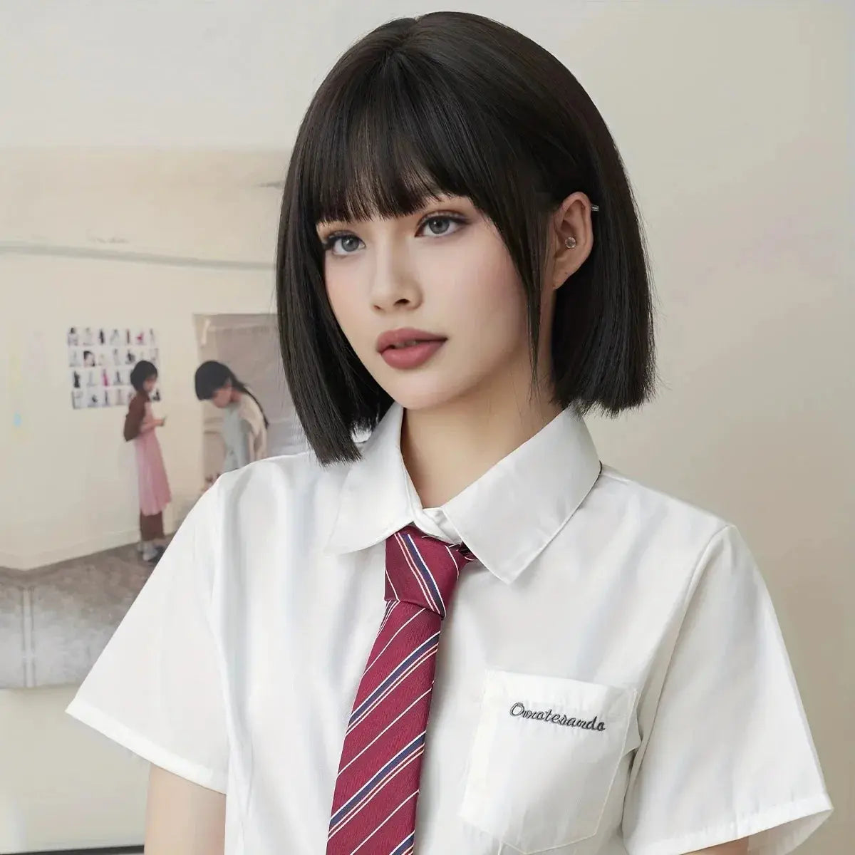 New synthetic wig female short hair refreshing personality high temperature silk holiday party daily complete full head cover Beauty hair & fashionfj