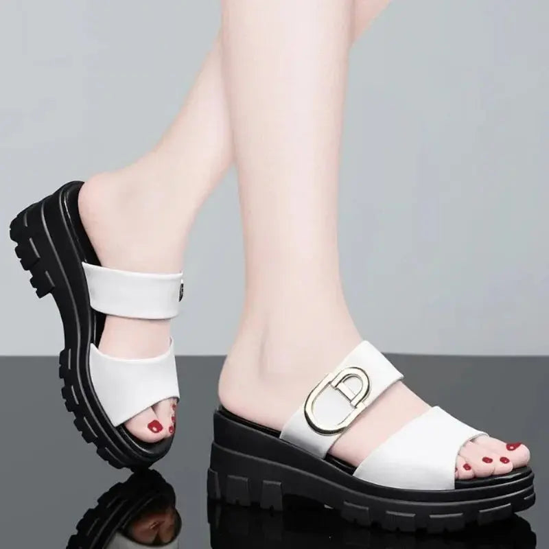 Woman Slippers Platform Sandals Thick Shoes For Women Casual Outside Slides Stylish Shoe High Quality Novelties Sale Luxury Beauty hair & fashionfj