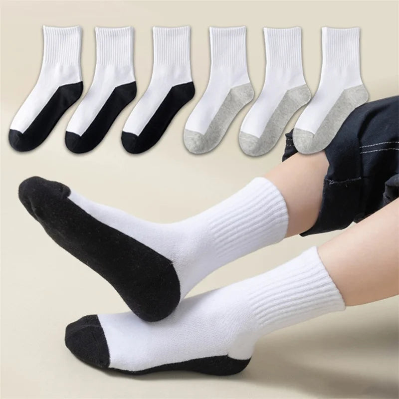 Children's Socks Boy Cotton White Kids Baby For Boys Spring Autumn Sports Student Home Teenagers Socks For Daily Life 4-16Years