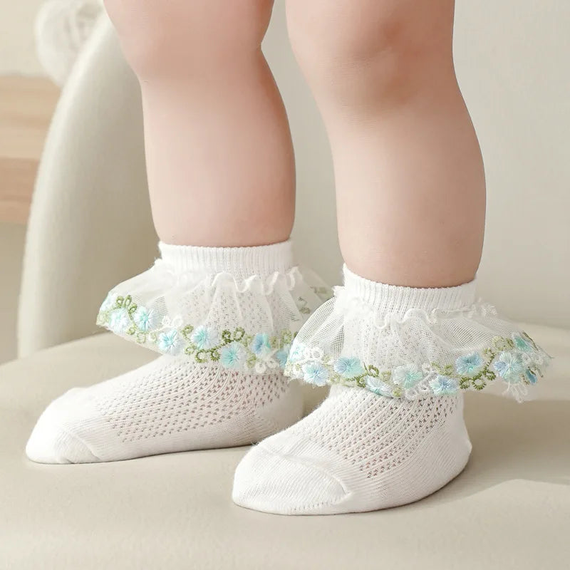 Girls Socks 2025 Spring Summer Breathable Mesh Lace Socks for Kids Baby Children Princess Socks Toddler Items Clothing