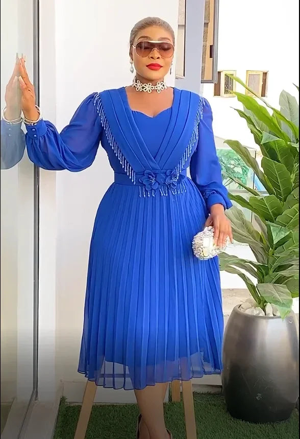 African Dress Women Fashion Elegant Clothing Plus Size Wedding Party Summer Dressing 2025 For Office Pleated Skirt Daily Wear Beauty hair & fashionfj