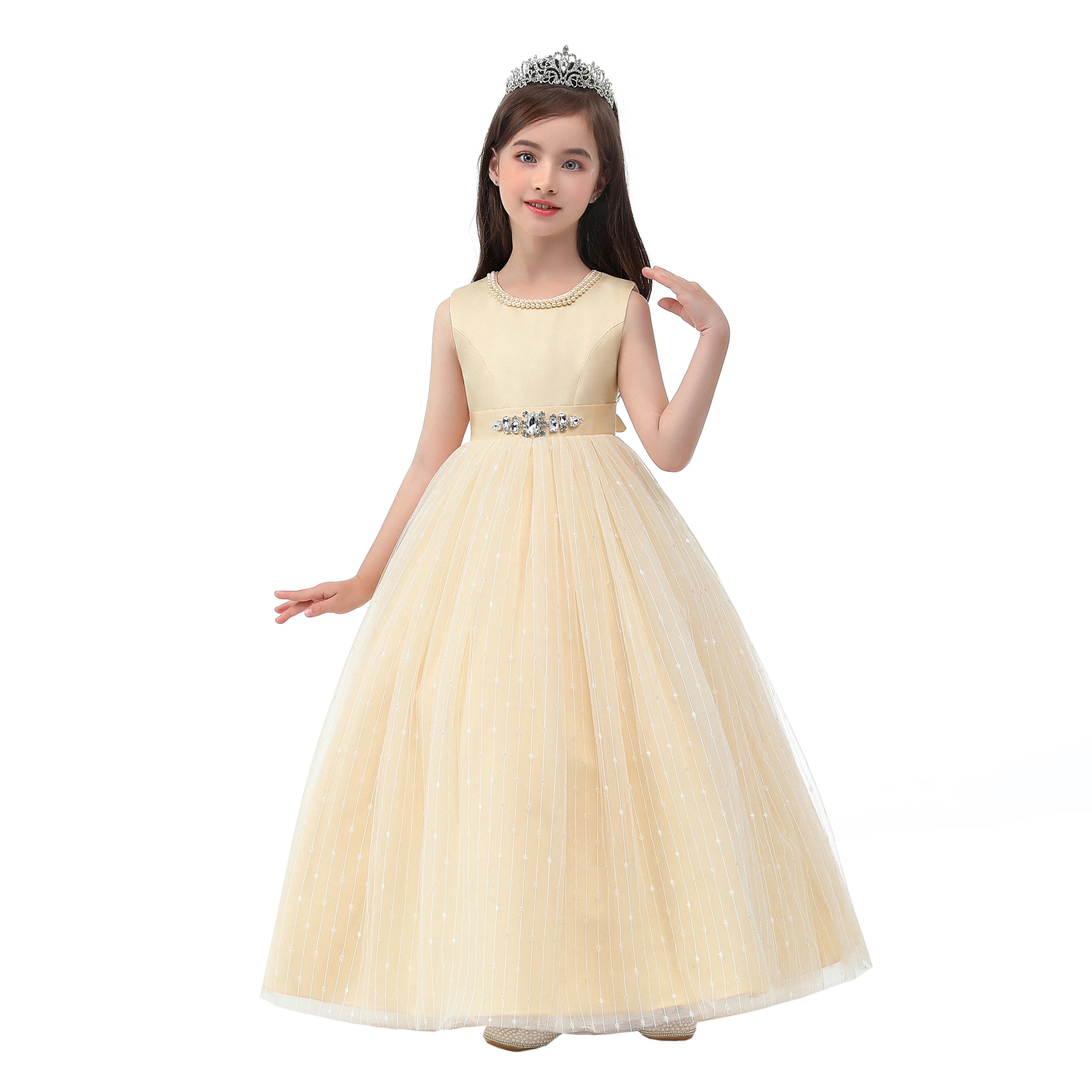 New Princess dress Large children's long dress Girl piano performance dress Festival party dress Beauty hair & fashionfj