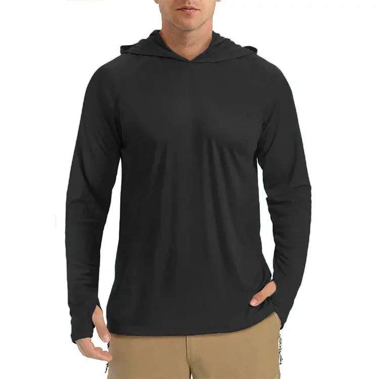 UPF 50+ Sun Protection T-Shirts Mens Long Sleeve Hoodie Casual Quick Dry T shirts Outdoor Hike Sports Run Pullover Tops Beauty hair & fashionfj