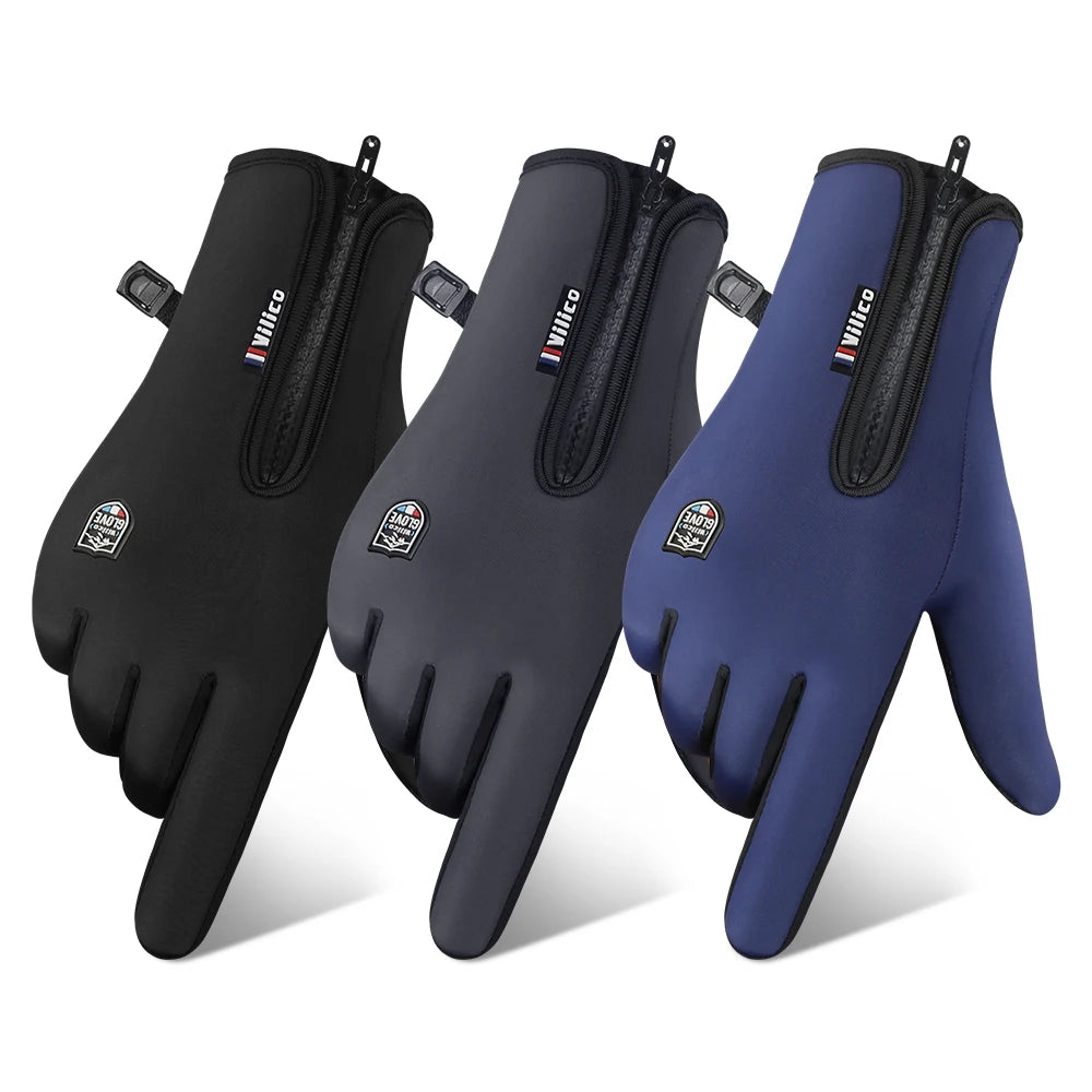 Thermal Gloves For Men Winter Cycling Bike Warm Fleece Cold Resistance Wind Waterproof Outdoor Running Skiing Mittens