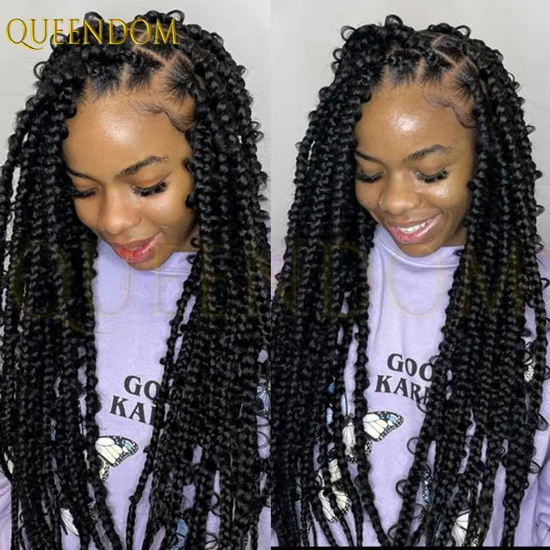 38" Synthetic Butterfly Braided Wigs Full Lace Wigs Braiding Hair Wig Goddess Locs Box Braids Wig For Black Women Afro One Sale Beauty hair & fashionfj