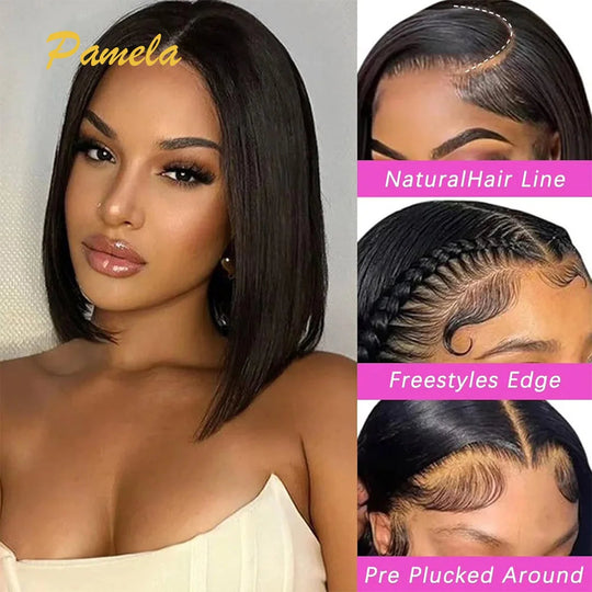 300% High Density Bone Straight Wig 4x4 5x5 Lace Closure Glueless Wigs Human Hair Wig 13x6 HD Transparent Lace Front Pre plucked Beauty hair & fashionfj
