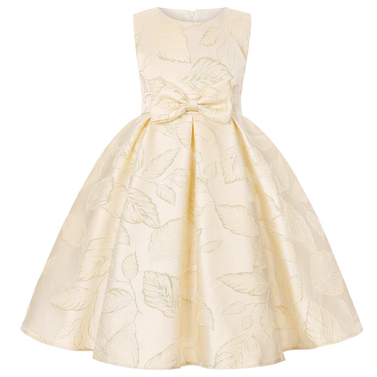 2025 New holiday party children's dress Children's puffy sleeve dress bow princess dress sold well Beauty hair & fashionfj