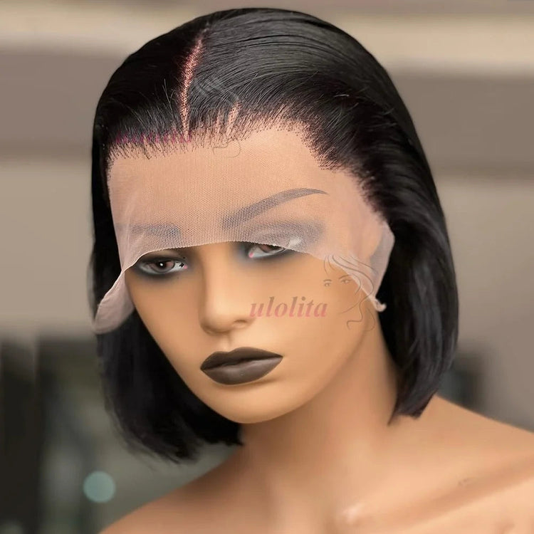 Straight Pixie Cut Wig Transparent Lace Brazilia Human Hair 13×4 Human Hair Wigs Short Bob Wig Lace Wig For Black Woman Beauty hair & fashionfj