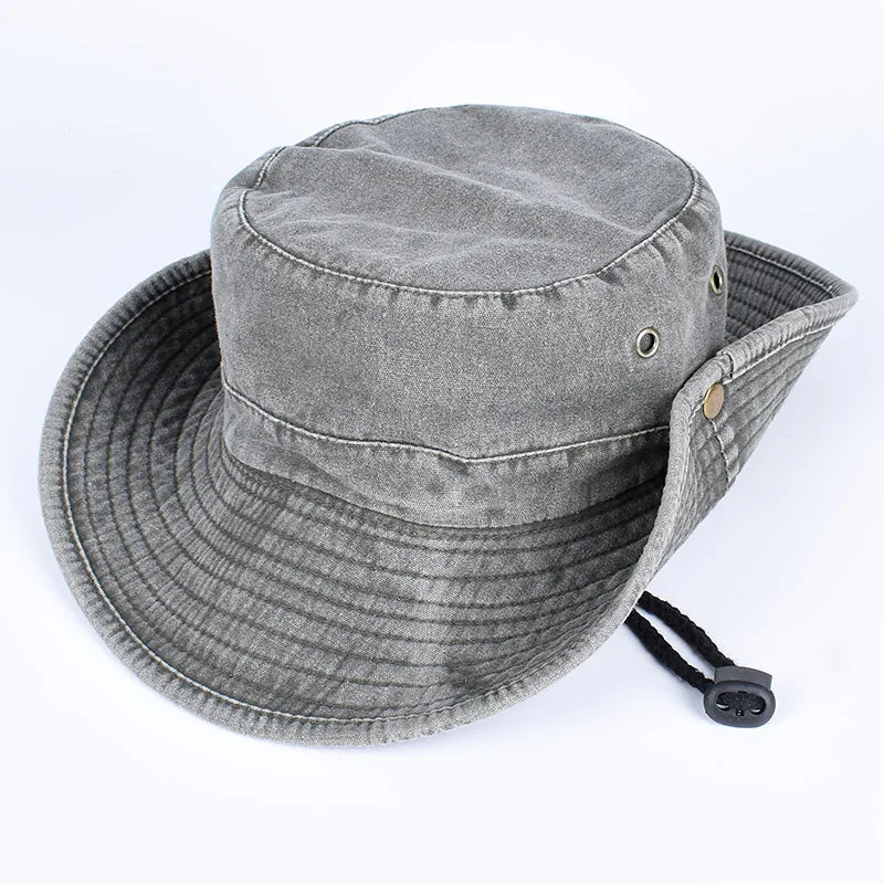 Summer Bucket Hats 2025 Outdoor Sun Hat Woman Solid Cotton Wide Brim UV Protection Men's Panama Hat Beach Fisherman Fishing Cap Beauty hair & fashionfj