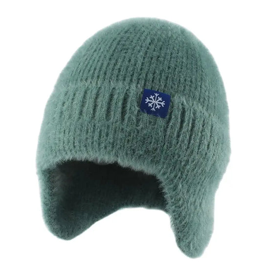 Soft Warm Winter Hats For Women Faux Fur Knitted Hat Outdoor Ears Protection Plush Beanie Bonnet Fashion Street Hip Hop Cap