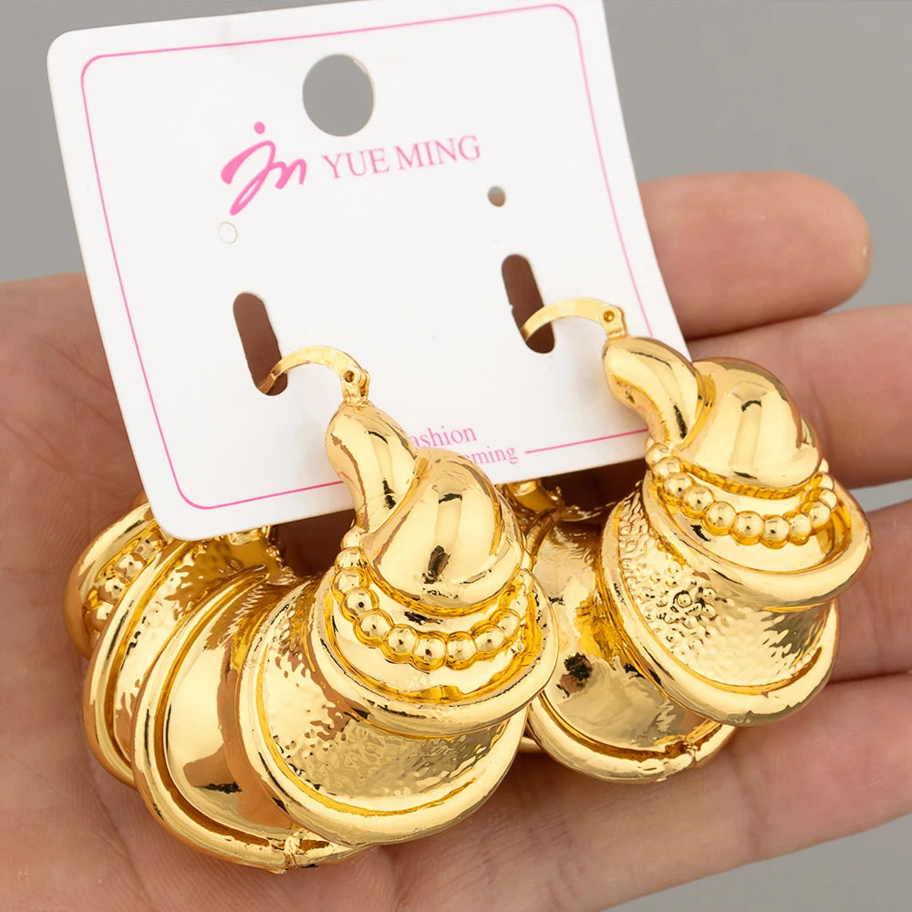 Large Earrings for African American 18k Gold Plated Jewelry Fashion Beautiful Dubai Women Hoope Earring Wholesale