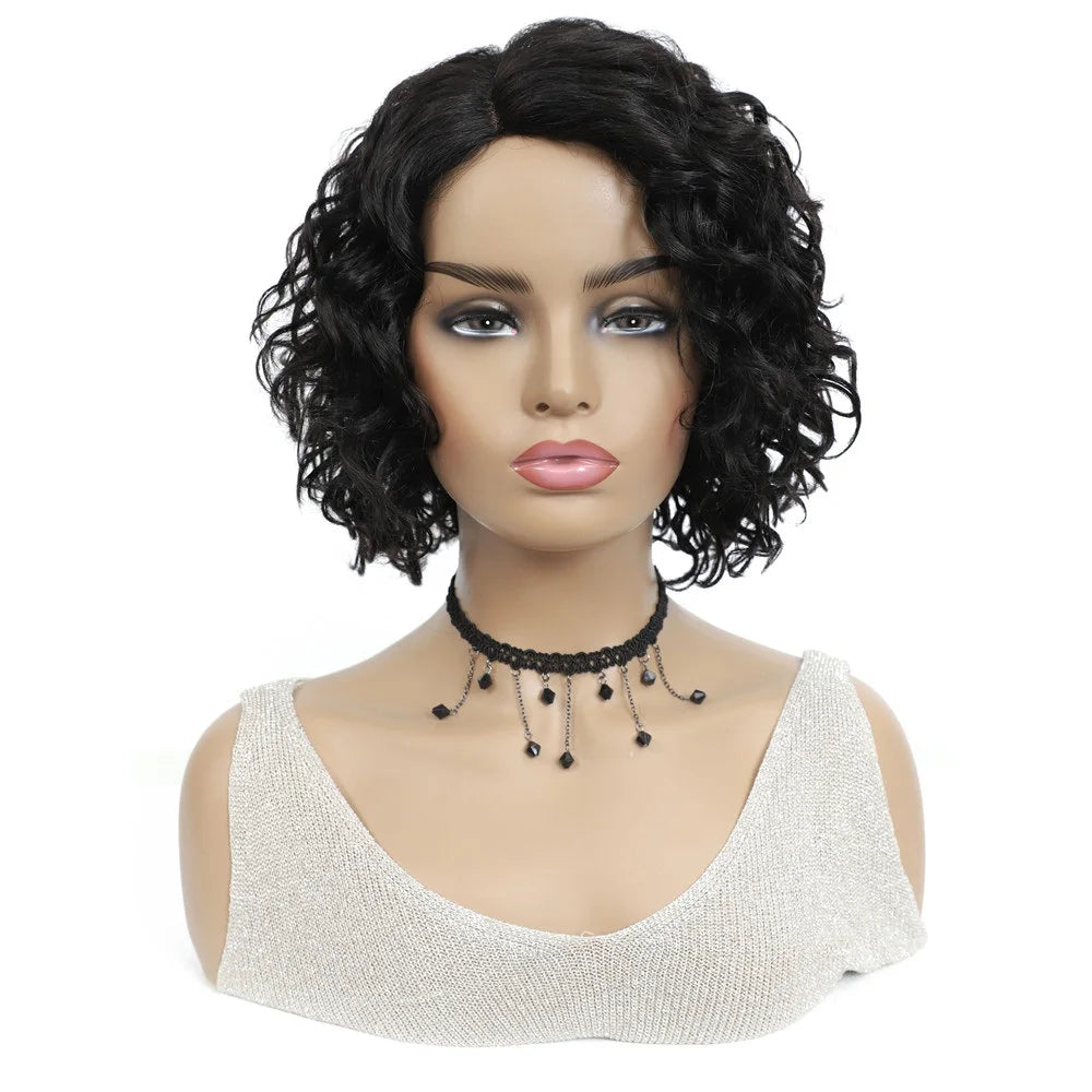 Loose Deep Brazilian Human Hair Wigs For Black Women IJOY Light Brown L Part  Full Machine Made Wigs Non-Remy Hair Wigs Beauty hair & fashionfj