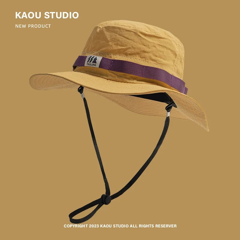 Outdoor Hiking Bucket Hats for Women Men Spring Summer Big Brim Fisherman Sun Protection Sun Hats Fashion Versatile Travel Cap Beauty hair & fashionfj