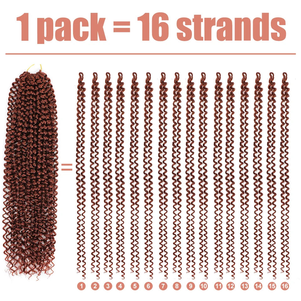 22 Inch Crochet Hair Water Wave Boho Braids Passion Twist Crochet Braid Hair Extensions Bohemian Braiding Hair For Black Women