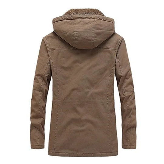 Winter Fleece Jackets Men Hooded Warm Thick Parkas Male Multi Pocket Cargo Jacket Coats Fashion Casual Outerwear Mens Clothing