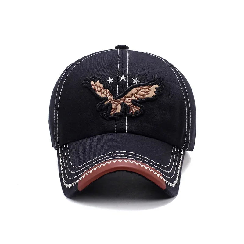 Hats Men'S And Women'S Four-Season Shade Baseball Cap Eagle Embroidery Korean Version Trendy Casual Couple Sunscreen Sun Hat Beauty hair & fashionfj