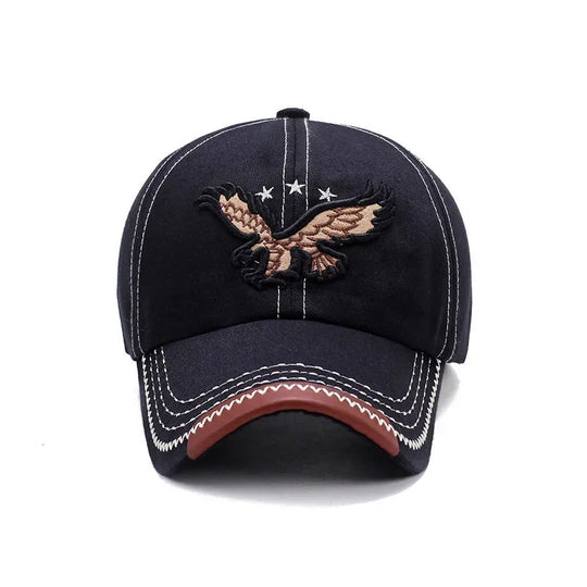 Hats Men'S And Women'S Four-Season Shade Baseball Cap Eagle Embroidery Korean Version Trendy Casual Couple Sunscreen Sun Hat Beauty hair & fashionfj