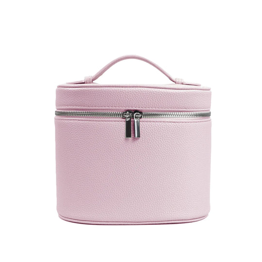 Customizable Name Portable Travel Storage Bag - Removable Cosmetic Bag with Separate Washing Compartment Pebble Leather