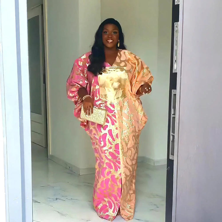 New Arrival african dresses for woman jacquard elegant african dresses Plus Size turkey dresses for women luxury Beauty hair & fashionfj