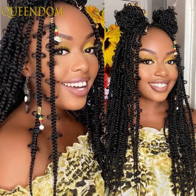 38" Synthetic Butterfly Braided Wigs Full Lace Wigs Braiding Hair Wig Goddess Locs Box Braids Wig For Black Women Afro One Sale Beauty hair & fashionfj