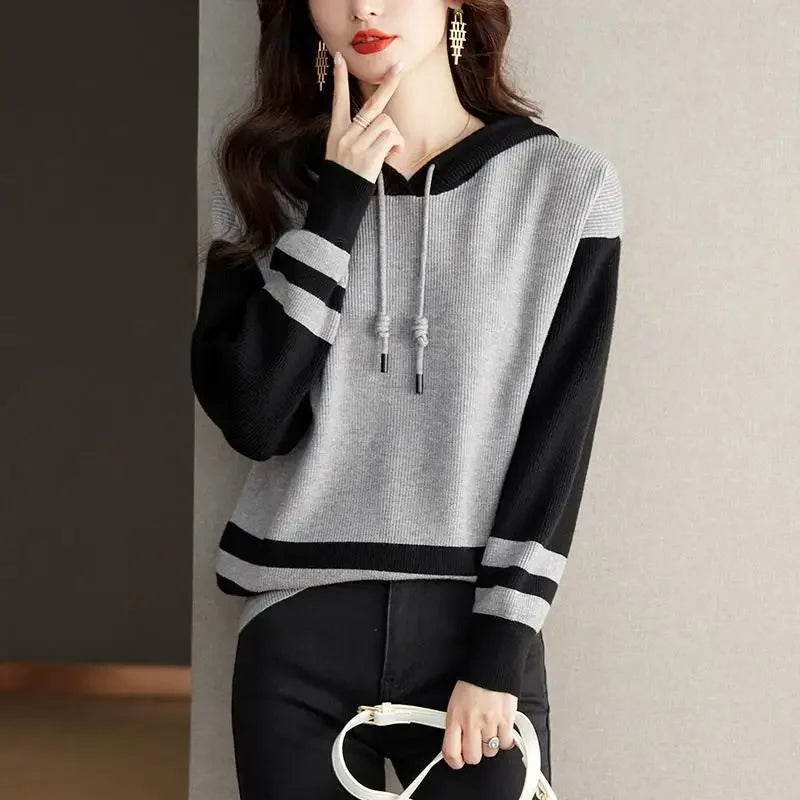 Basic Women's Hooded Sweatshirts Korean Hoodies Long Sleeve Female Top New In Matching Essential Y 2k Vintage Cheap High Quality Beauty hair & fashionfj