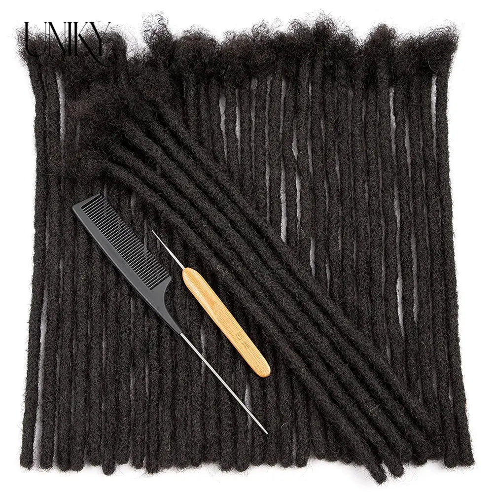 60 Strands Dreadlock Extensions For Men/Women  Afro Kinky Straight 100% Human Hair Handmade Loc Extensions Hair Braids Crochet Beauty hair & fashionfj