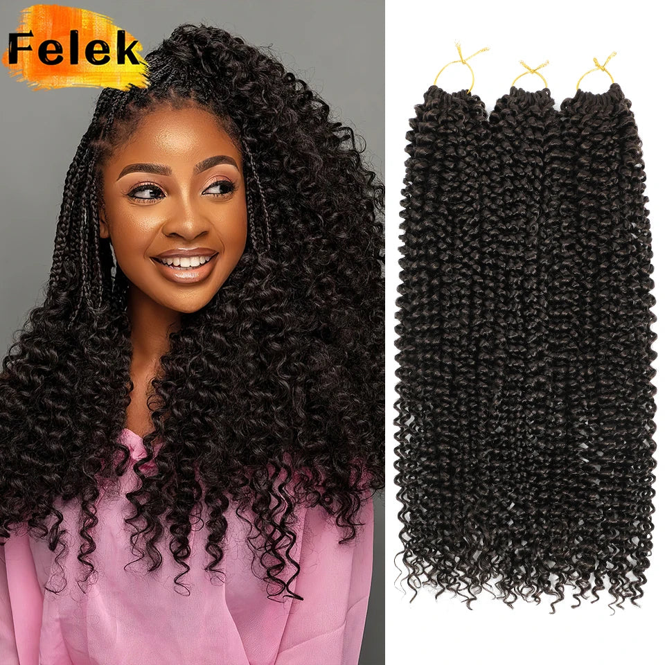 22 Inch Crochet Hair Water Wave Boho Braids Passion Twist Crochet Braid Hair Extensions Bohemian Braiding Hair For Black Women