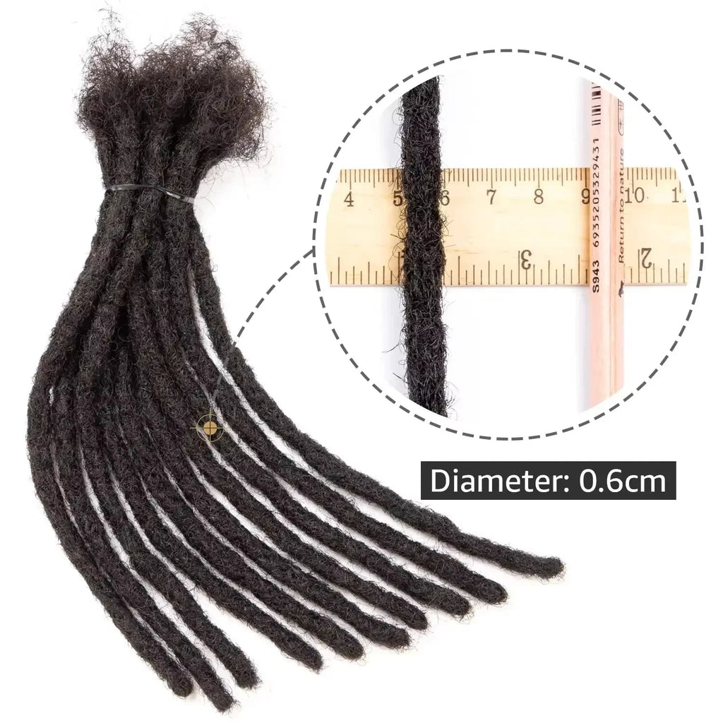 0.6cm Thickness Real Human Hair Dreadlock Extensions for Men/Women Full Handmade Permanent Locs Extensions Human Hair 4-8 Inches Beauty hair & fashionfj