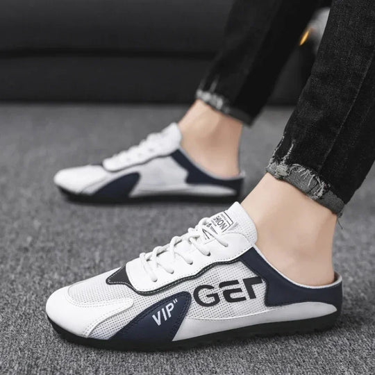 Men Slippers Trend Baotou Shoes for Men Summer Breathable Casual Shoe Vulcanized Flats Male Sneakers Half Slip-on Shoes