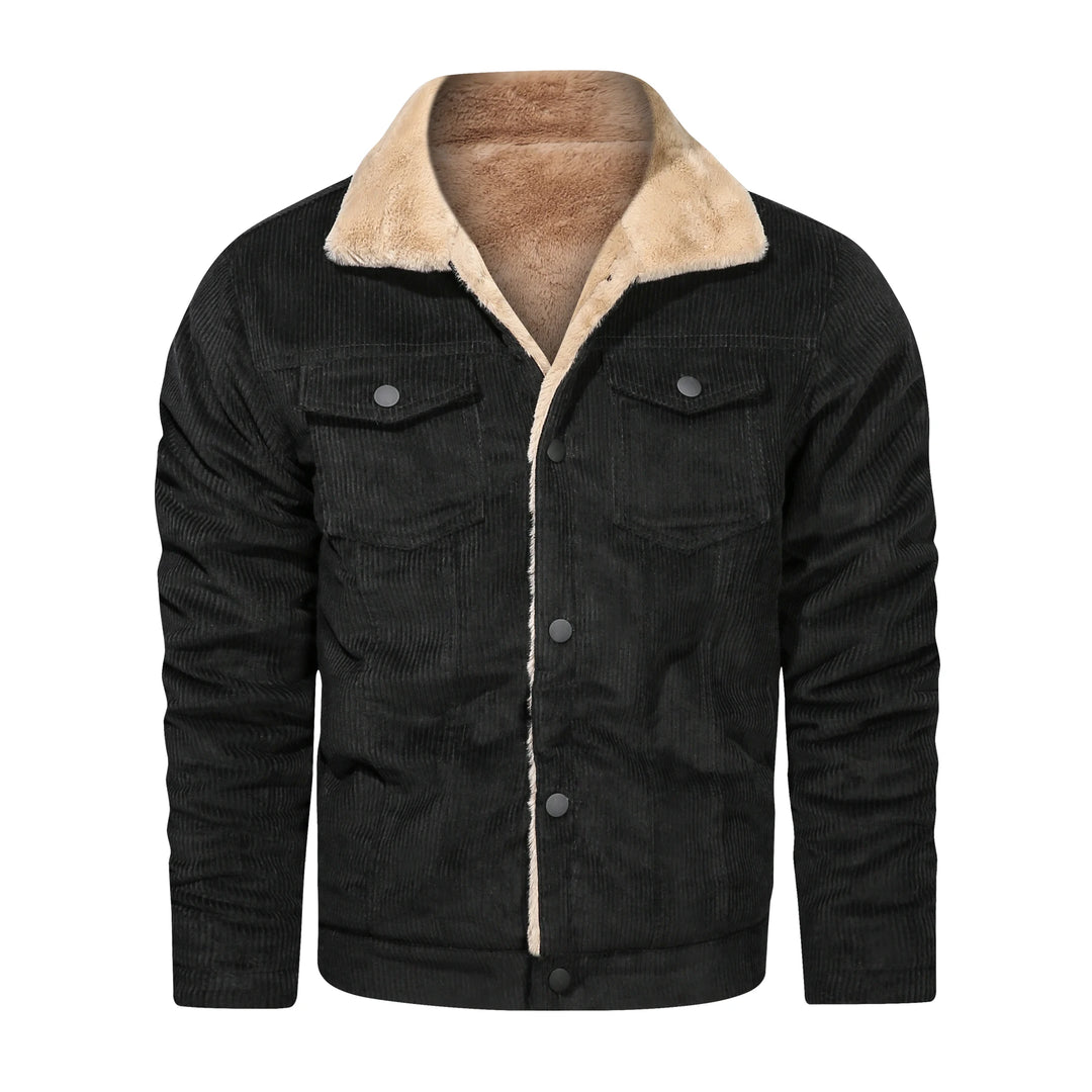 Winter Men's Outdoor Parkas Jacket with Fleece Lining and Multiple Pockets Wool/Polyester
