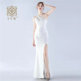 Women Dinner Evening Prom Dress Beading Sexy Formal Occasion Ball Gown Ceremony Party Classic Ladies Elegant Gala Dress 2024 New Beauty hair & fashionfj