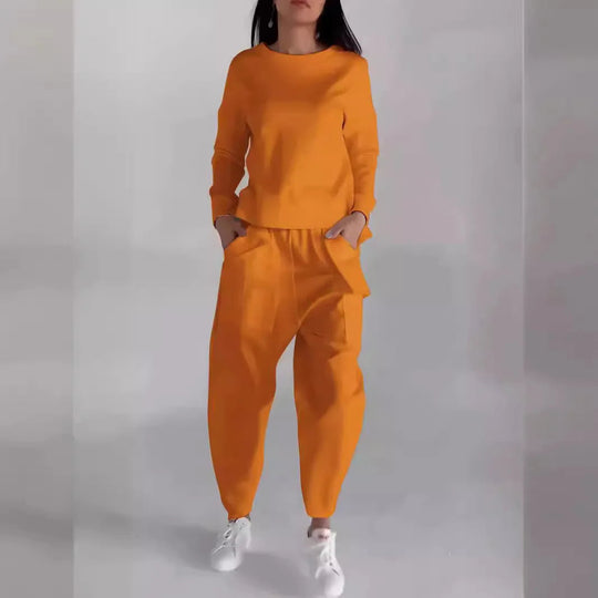 Women's suits 2024 European and American new fashion lace-up technology multi-pocket trendy sports solid color casual pants suit Beauty hair & fashionfj