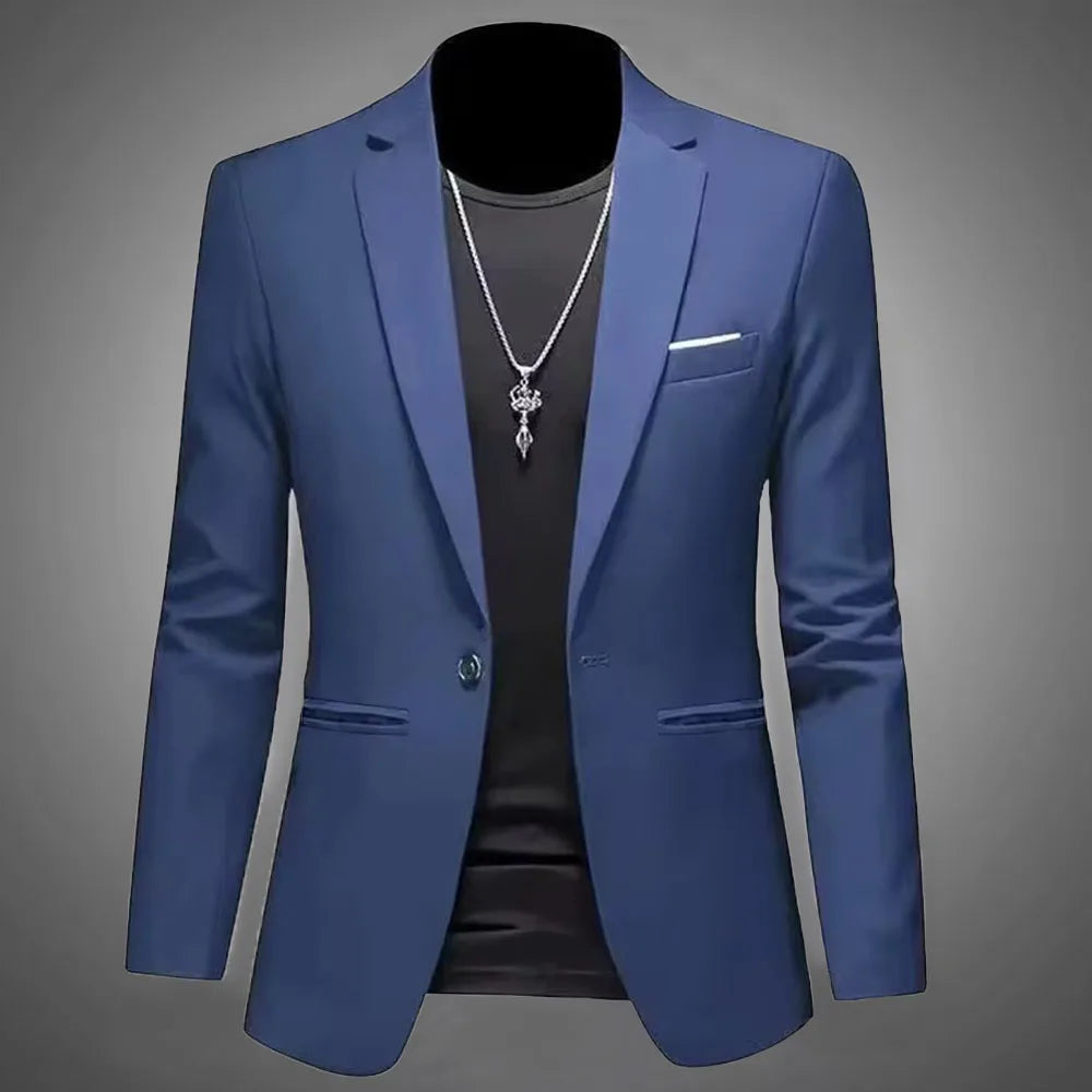 Men's Trendy Leisure Boutique Suit Jacket  Autumn Casual Business Slim Fit Non-ironing Single Button Suit Solid Formal Blouse Beauty hair & fashionfj