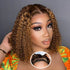 Deep Wave Honey Blonde Glueless Bob Wigs Human Hair Pre Plucked Pre Cut Highlight Wear and Go Curly Wigs Ombre HD Lace Front Wig Beauty hair & fashionfj