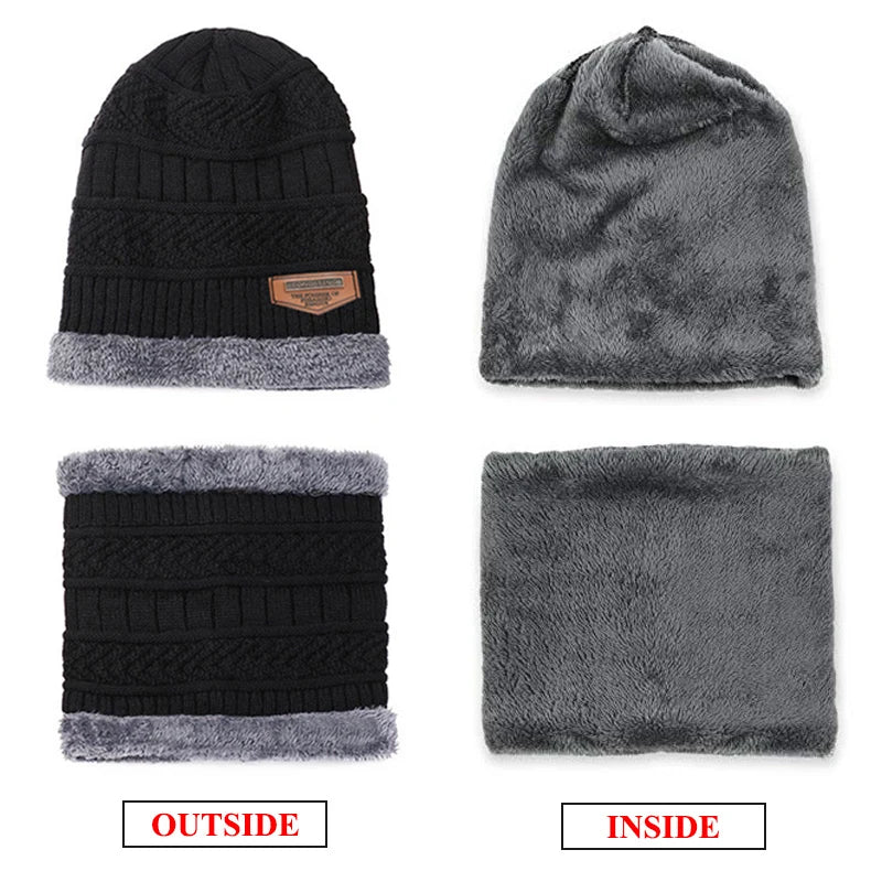 Winter Hats For Men Skullies Beanie Hat Winter Cap Men Women Wool Scarf Caps Balaclava Mask Bonnet Knitted Hat Gorras