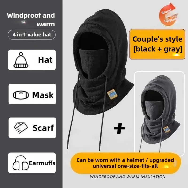 Winter Warm Hat with Mask and Neck Warmer 3-in-1 Windproof Balaclava for Men and Women  hat Cycling Cold Weather Protection