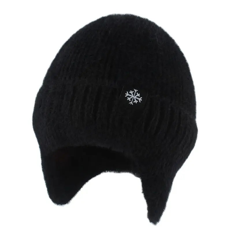 Soft Warm Winter Hats For Women Faux Fur Knitted Hat Outdoor Ears Protection Plush Beanie Bonnet Fashion Street Hip Hop Cap