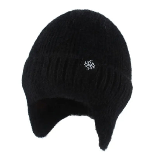 Soft Warm Winter Hats For Women Faux Fur Knitted Hat Outdoor Ears Protection Plush Beanie Bonnet Fashion Street Hip Hop Cap