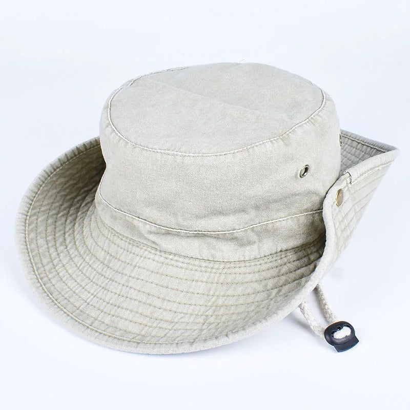 Summer Bucket Hats 2025 Outdoor Sun Hat Woman Solid Cotton Wide Brim UV Protection Men's Panama Hat Beach Fisherman Fishing Cap Beauty hair & fashionfj