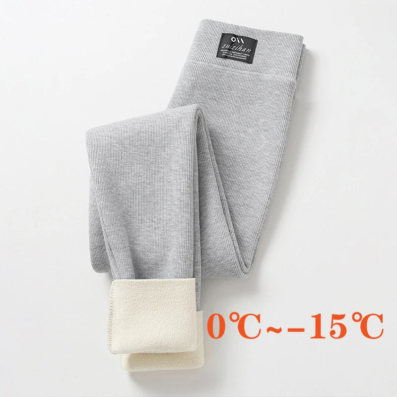 Winter Leggings Thick Thermal Pants High-waisted Leggings Women's Threaded Leggings Comfortable Stretch Leggings Black Thin
