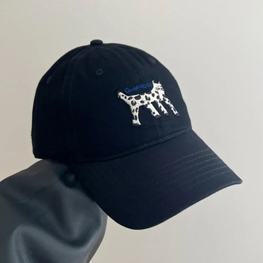 Retro Embroidered Embroidery Baseball Cap Spotted Cat Peaked Cap Letter Baseball Hat Sunscreen Hat Retro Sun Hat Spring Summer Beauty hair & fashionfj